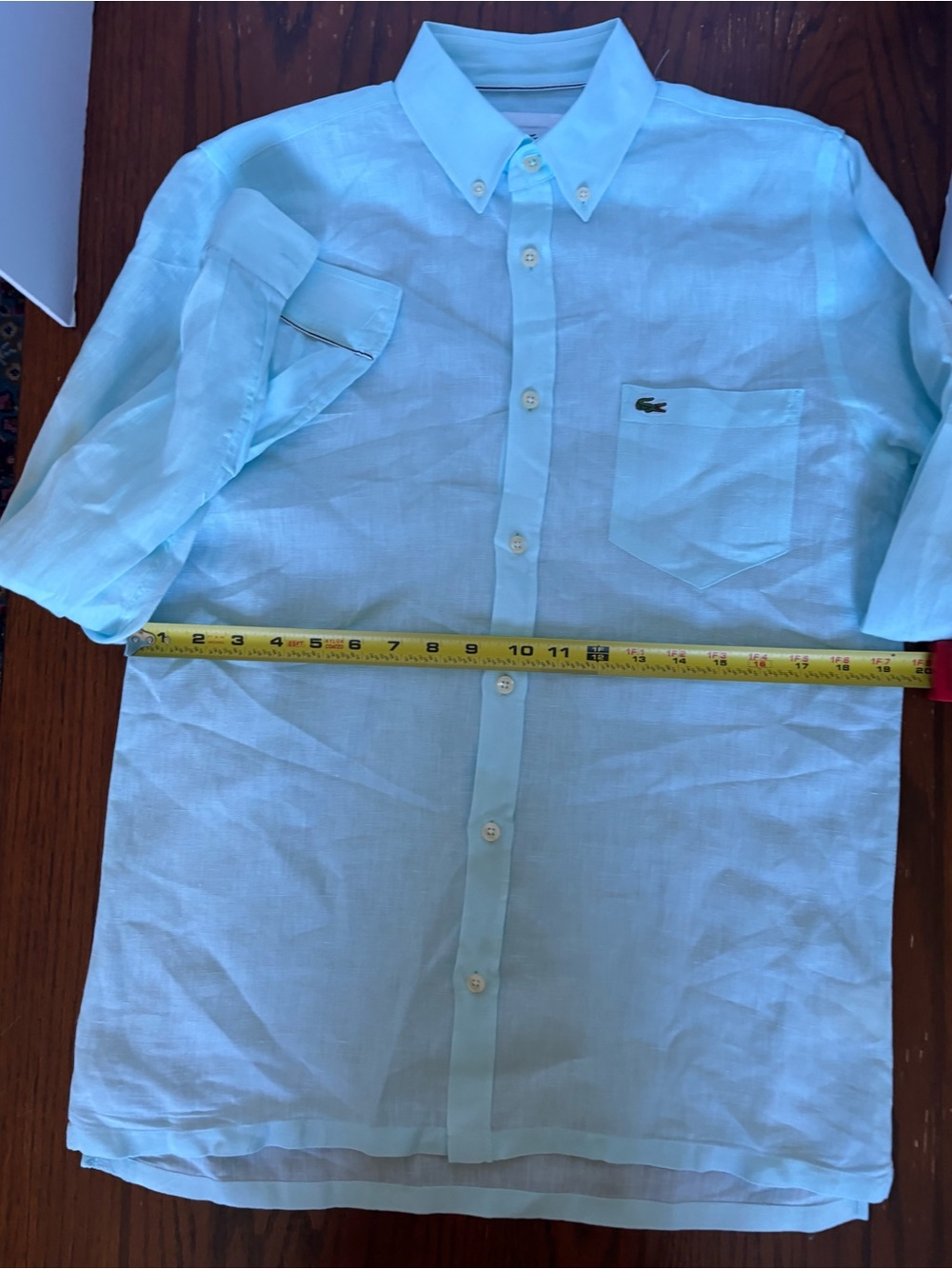 Lacoste Men's Regular Fit Button-Down Shirt in Aqua Blue